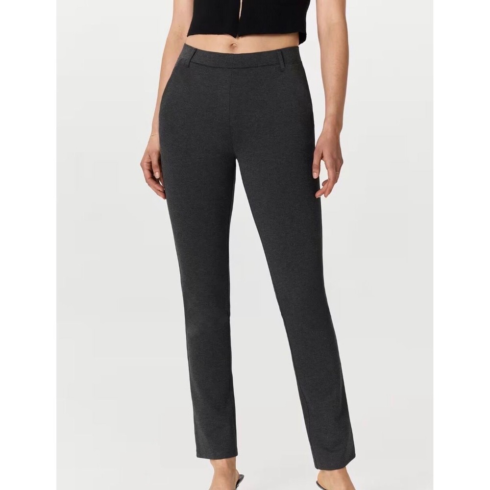Quince Ultra Stretch Ponte Straight Leg Pants Charcoal Gray - Large
